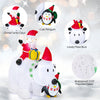 Lucktree 7FT Christmas Inflatables, LED Lighted Xmas Inflatable Polar Bear with Shaking Head, Santa & Penguin