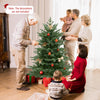 Lucktree 5ft / 6ft / 7ft Pre-Lit Artificial Christmas Tree with Lush PVC & PE Tips Warm White LED Lights