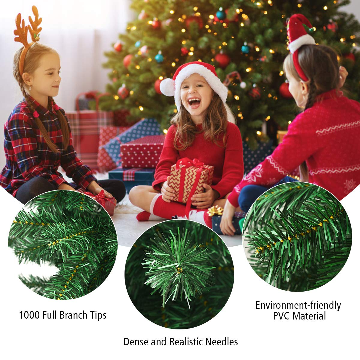 Lucktree 7FT Upside Down Tree, Artificial Christmas Tree with Metal Stand - LucktreeUS