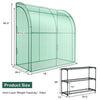 Lucktree Walk-in Lean-to Greenhouse - with 3-Tier Plant Stand, 7’x 3.5’x 7’ Green House, PE Grid Cover