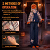 5.3 FT Animated Halloween Standing Pumpkin Scarecrow with Shovel