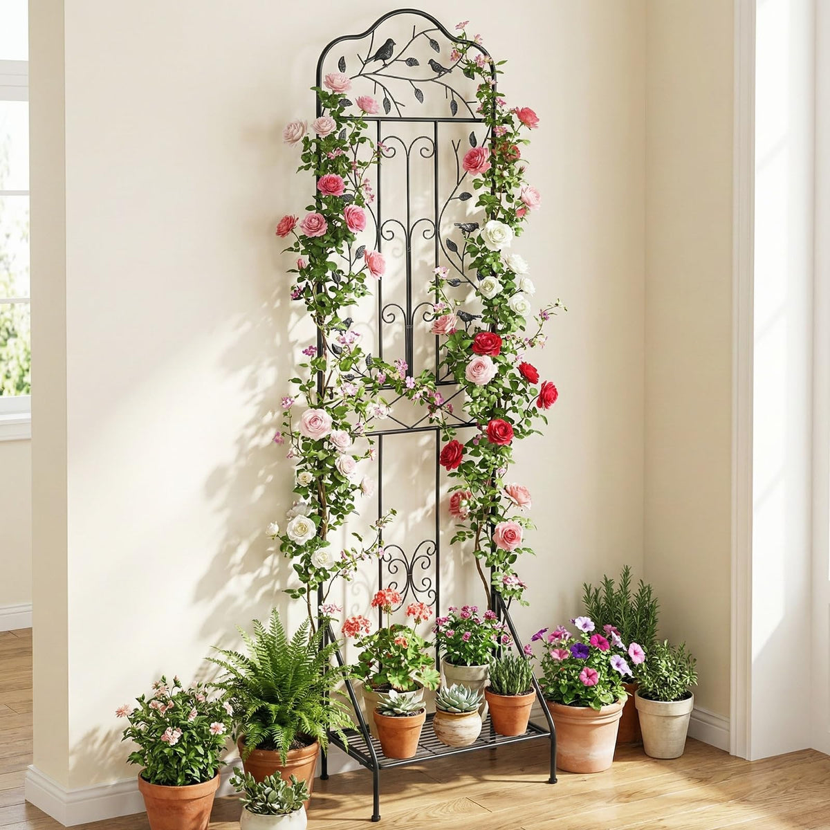 Lucktree Metal Garden Trellis for Climbing Plants