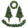 Lucktree Pre-lit Holiday Christmas 4-Piece Set, Christmas Garland - LucktreeUS