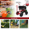 Lucktree Cushioned Rolling Garden Cart Scooter with Storage Basket and Tool Pouch
