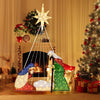 Lucktree 6 FT Lighted Nativity Scene, Holy Family Set Christmas Decoration with 240 LED Lights