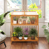 Lucktree Wood Cold Frame Greenhouse with Transparent Openable Roof & Slatted Shelf