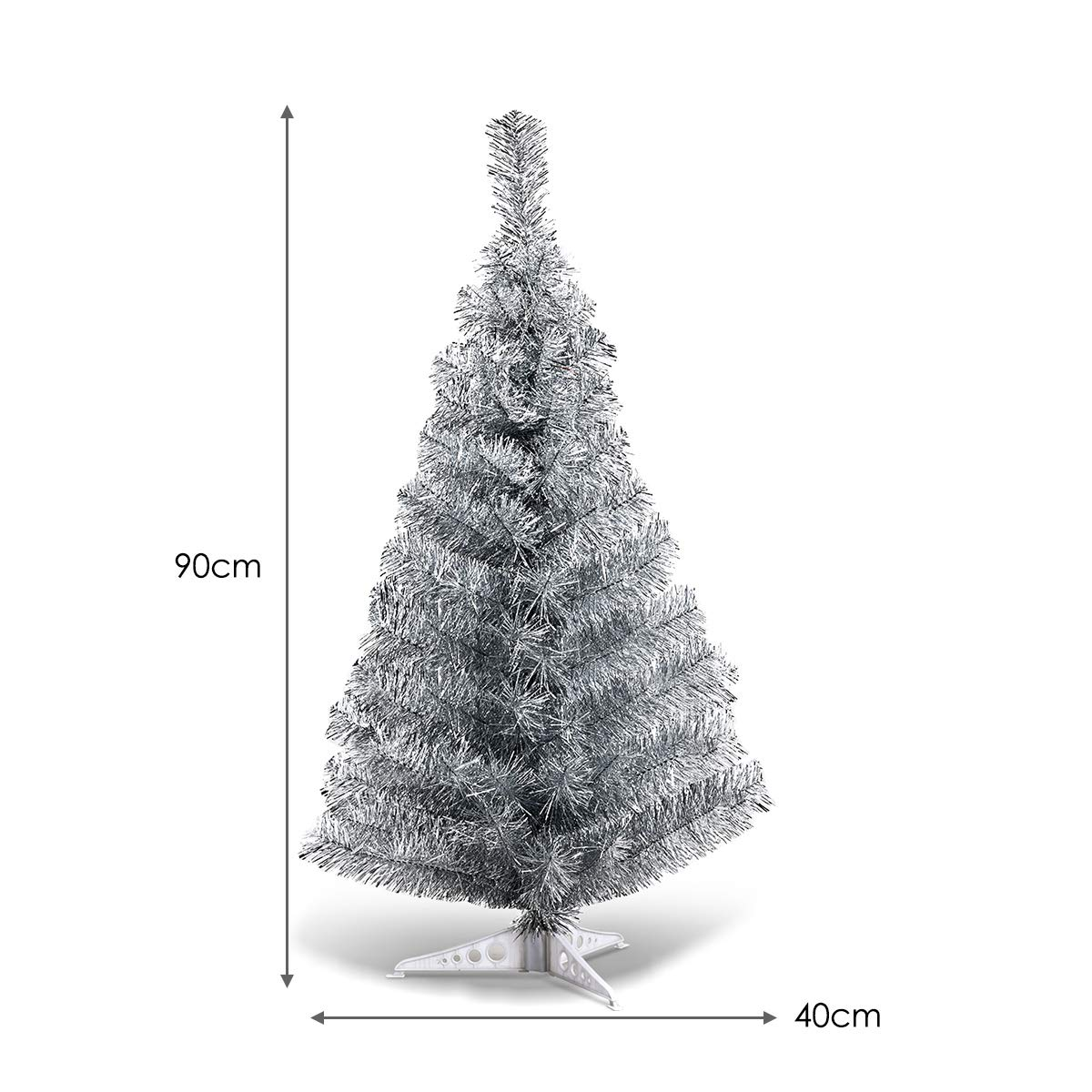 Lucktree 3ft Silver Pencil Christmas Tree, Artificial Slim Tree - LucktreeUS