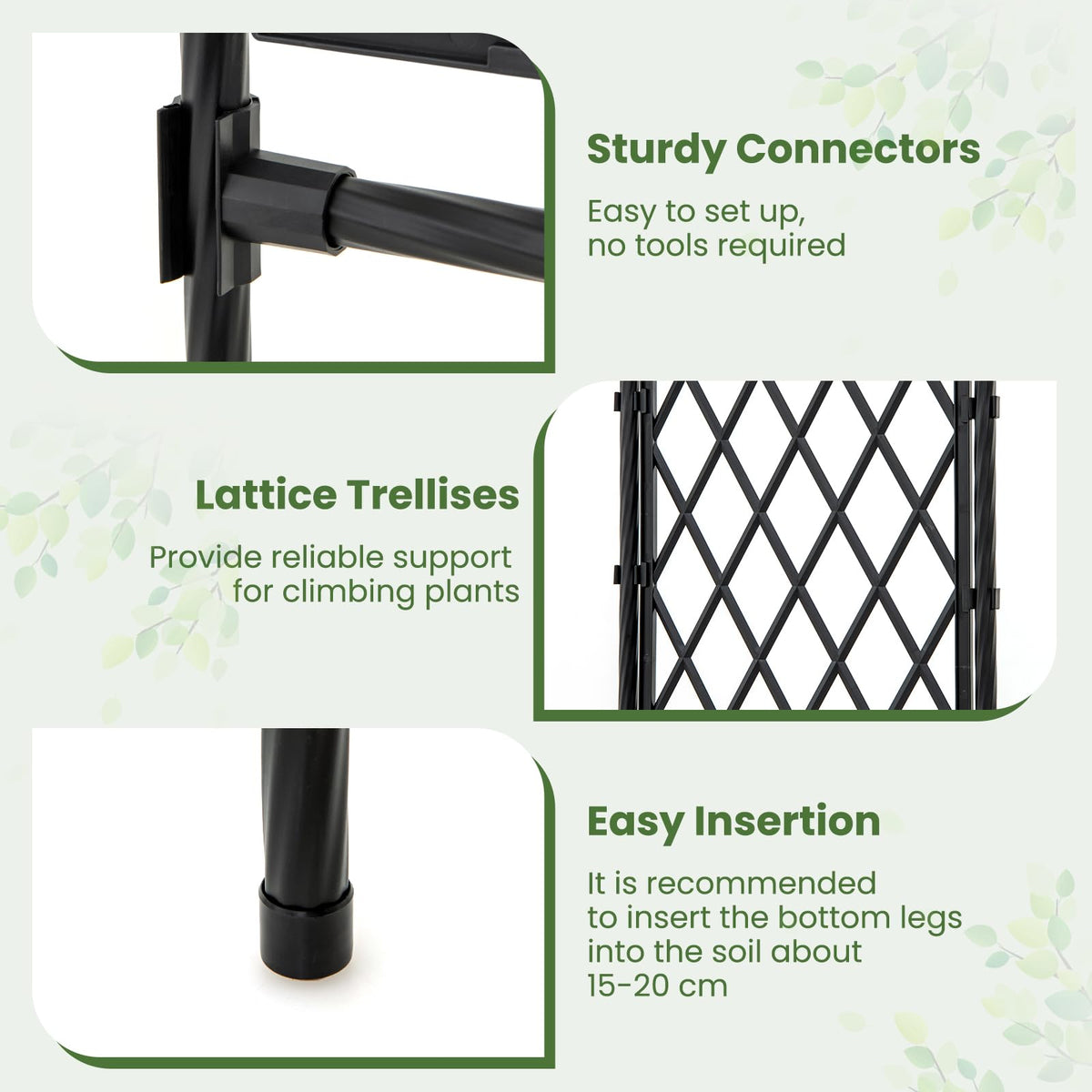 Lucktree Garden Arch Trellis 67''W x 83''H Metal Arbor