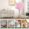 Lucktree 6.5FT Artificial Cherry Blossom Tree, Pink Fake Flower Tree, Faux Floral Plant Blooming Tree in Cement Pot