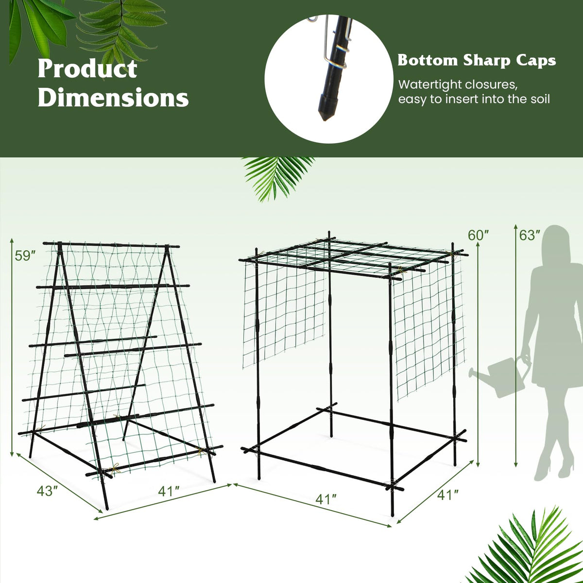 Lucktree Cucumber Trellis, Trellis for Climbing Plants Outdoor