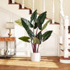 Lucktree 63" Tall Fake Pre-Potted Plant w/ 11 Faux Leaves & Bendable Stems