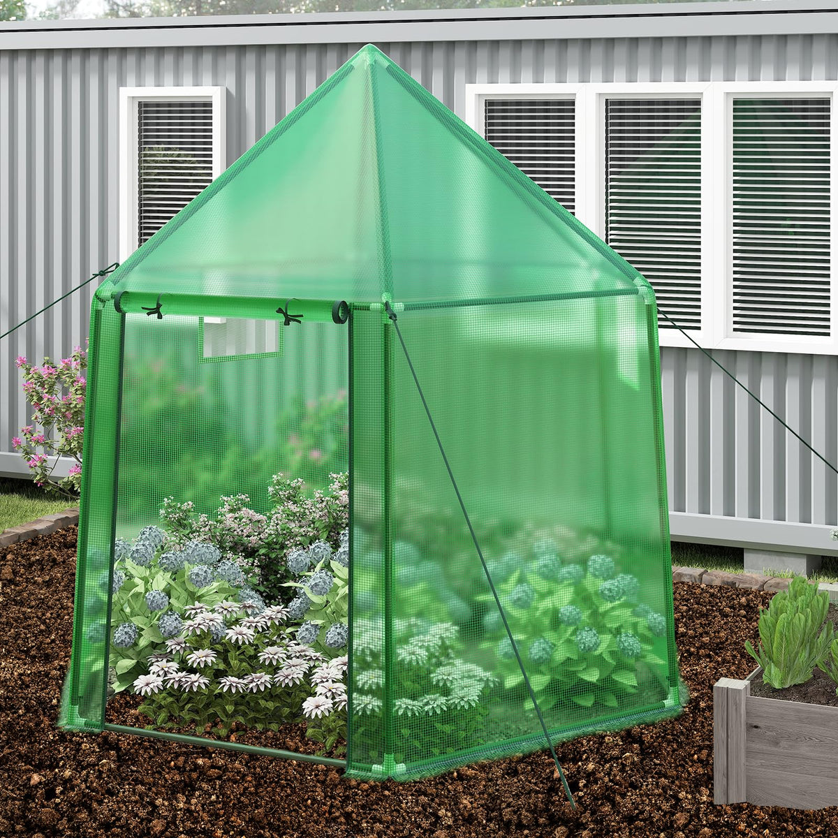 Lucktree 6.5 x 5.7 x 6.3 FT Greenhouse Portable Walk in Outdoor Hot House Tent