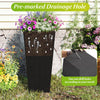 Lucktree 3-Piece Wicker Planters Tapered PP Rattan Plant Boxes with Plastic Flower Pots