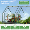 Lucktree 4x2x3 FT Galvanized Raised Garden Bed with Greenhouse Cover