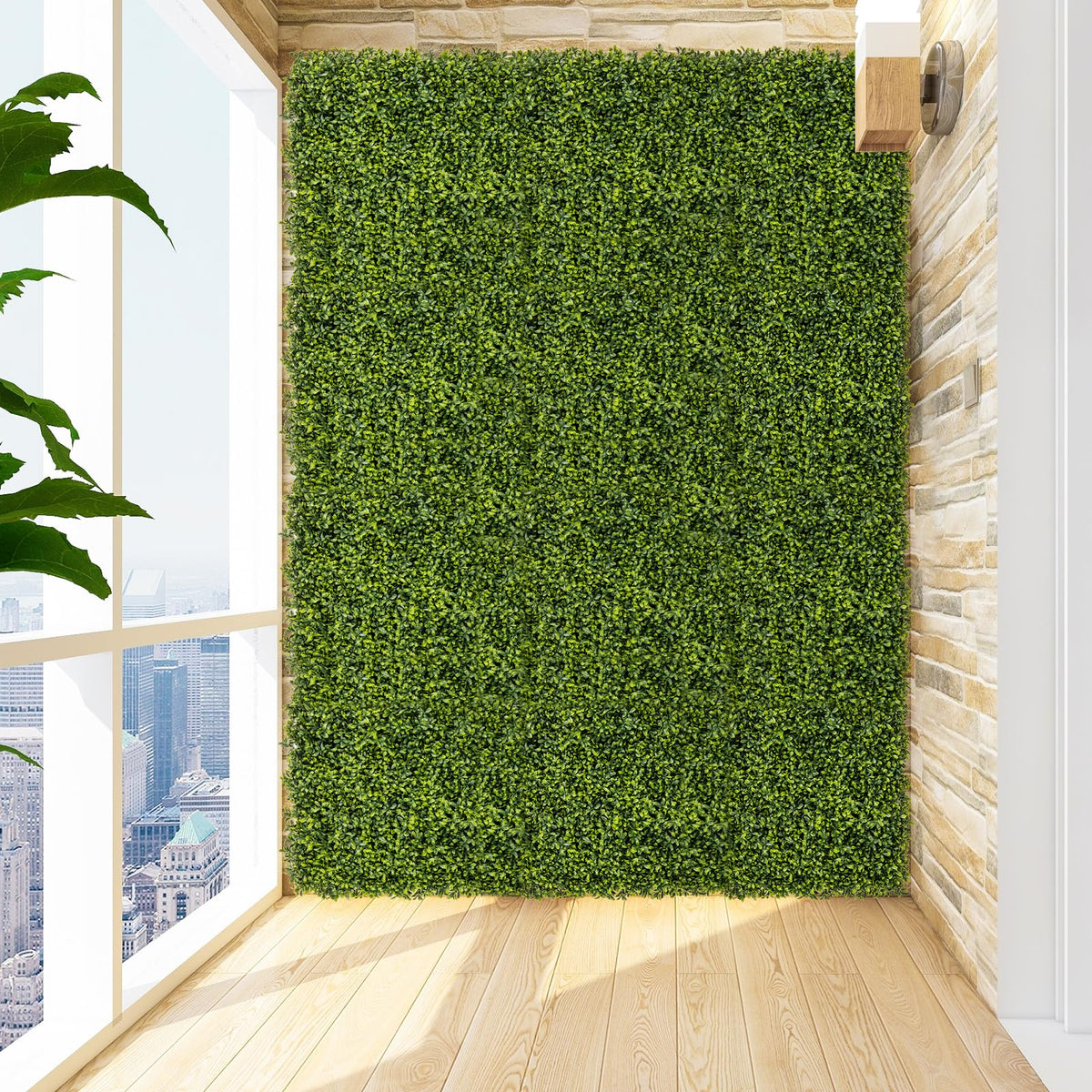Lucktree 20" x 20" Artificial Boxwood Panels 12PCS, 33.3 Sq.ft Garden Privacy Fence Screen (Boxwood)
