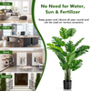 Lucktree Artificial Monstera Deliciosa Plant, 5ft Tall Fake Tropical Palm Tree w/15 Pcs Different Turtle Leaves - LucktreeUS