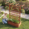 Lucktree 72" Wooden Raised Garden Bed with Trellis w/Privacy Screen Roof