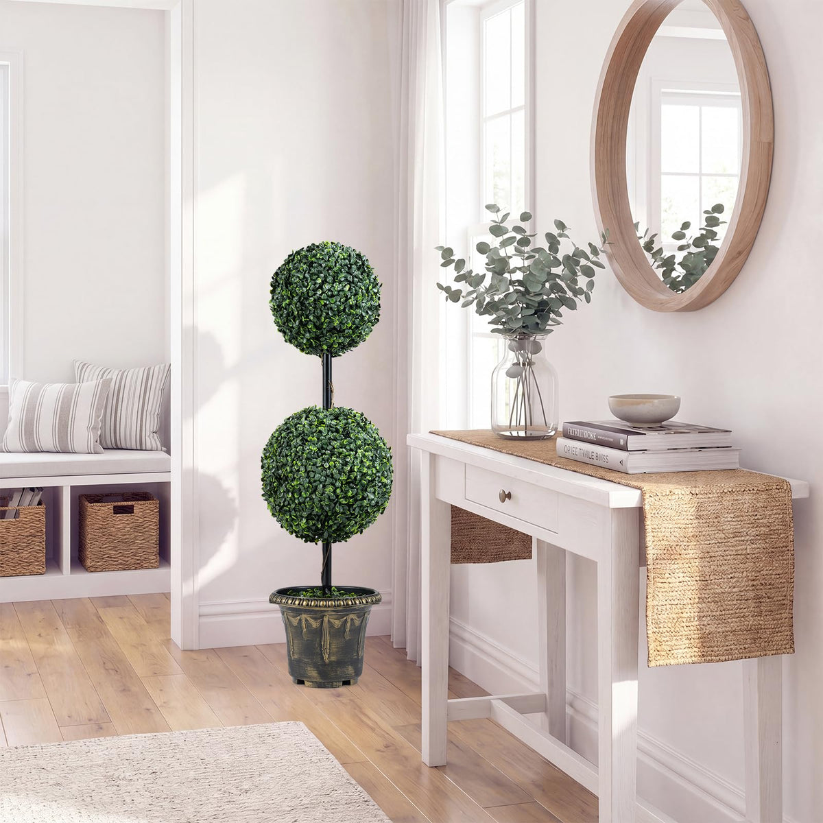 Lucktree 3 FT Artificial Boxwood Topiary Tree(1/2)