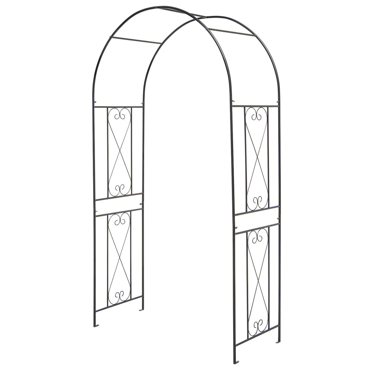 Lucktree Garden Arbors Trellises, 7.2FT Metal Garden Arch for Climbing Plants Roses