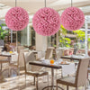 Lucktree 17.5 Inch Topiary Balls Artificial Outdoor Set of 2, Faux Pink Eucalyptus Decorative Balls