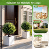 Lucktree 27.5" Artificial Cypress Topiary Trees Set of 2 for Front Porch Patio Home Decoration