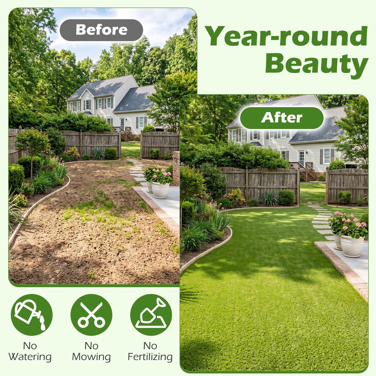 Lucktree 15 FT x 7 FT Artificial Turf Rug