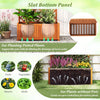 Lucktree Solid Acacia Wood Planter Box with Trellis 63" Raised Garden Bed with Trellis