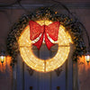 Lucktree 48 Inch Pre-Lit Christmas Wreath, Indoor/Outdoor Xmas Decoration with 200 LED Lights