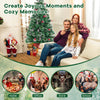 Lucktree Pre-Lit Fiber Optic Christmas Tree, Artificial Snowy Xmas Tree with Warm White LED Lights