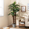 Lucktree 6.3 ft Tall Fake Tropical Plant with 45 + 3 Adjustable Leaves 3 Real Barks & Moss (2 Pack)