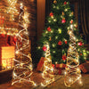 Lucktree Set of 3 Large Christmas Cone Trees, 32” 24” 16” Indoor Christmas Trees w/Warm White LED Lights