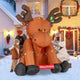 Lucktree 8.5 FT Tall Multi-Color Lighted Xmas Inflatable Reindeer Sitting on The Ground