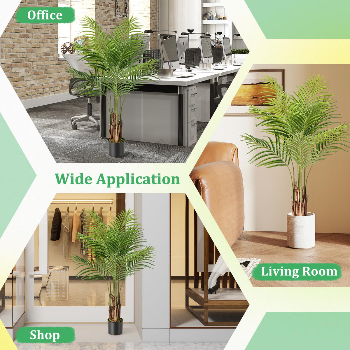 Lucktree 4.2FT Tall Artificial Palm Tree with 12 PEVA Leaves (2 Pack)