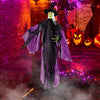 Lucktree 7.2 FT Halloween Animatronic Witch, Animated Standing Poseable Figure with Light up Eyes