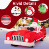 Lucktree 7.7 FT Long Lighted Xmas Inflatable Santa Claus & Reindeer Driving Red Car Gift Boxes