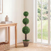 Lucktree Artificial Triple Ball Boxwood Tree 4 FT Fake Topiary Tree(1/2)