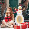 Lucktree 2.6 FT Lighted Christmas Decoration, Pre-Lit 2D Snowman with 3 Infinity Mirror Lights