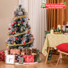 Lucktree Pre-lit Fiber Optic Christmas Tree, Artificial Snowy Xmas Tree with 49 Cool White LED Lights