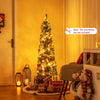 Lucktree Pre-Lit Slim Pencil Christmas Tree Slender Holiday Tree for Home Office Decoration