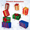 Lucktree Christmas Lighted Gift Boxes Set of 4 | Light Up Present Boxes with Colorful Bows