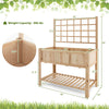 Lucktree Wood Planter with Trellis, Standing Raised Garden Bed