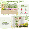 Lucktree Raised Garden Bed with Sided Trellis and Hanging Roof