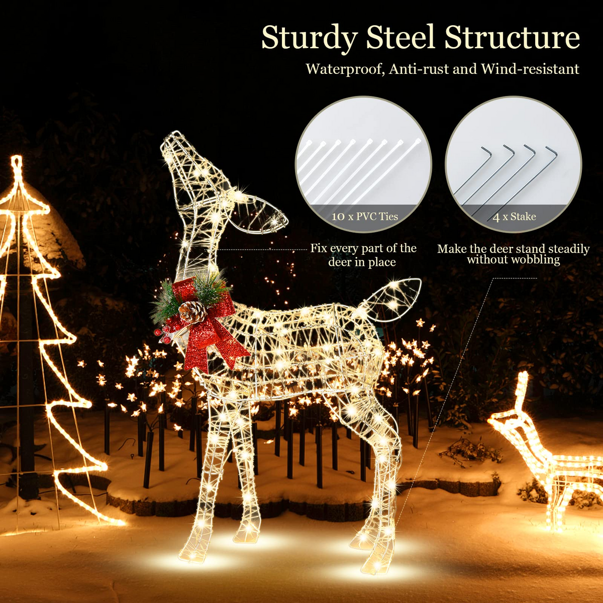 Lucktree Lighted Christmas Reindeer