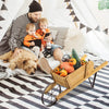 Lucktree Wooden Wagon Planter, Small Wheelbarrow Wagon Flower, Indoor & Outdoor Raised Bed