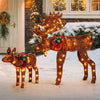 Lucktree 2 Pieces Lighted Christmas Moose Family, Light-up Xmas Deer Decorations with 170 LED Lights
