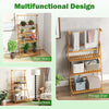 Lucktree Plant Stand Indoor Outdoor - Bamboo 3-Tier Hanging Tall Ladder Flower Pot Display Organizer Rack