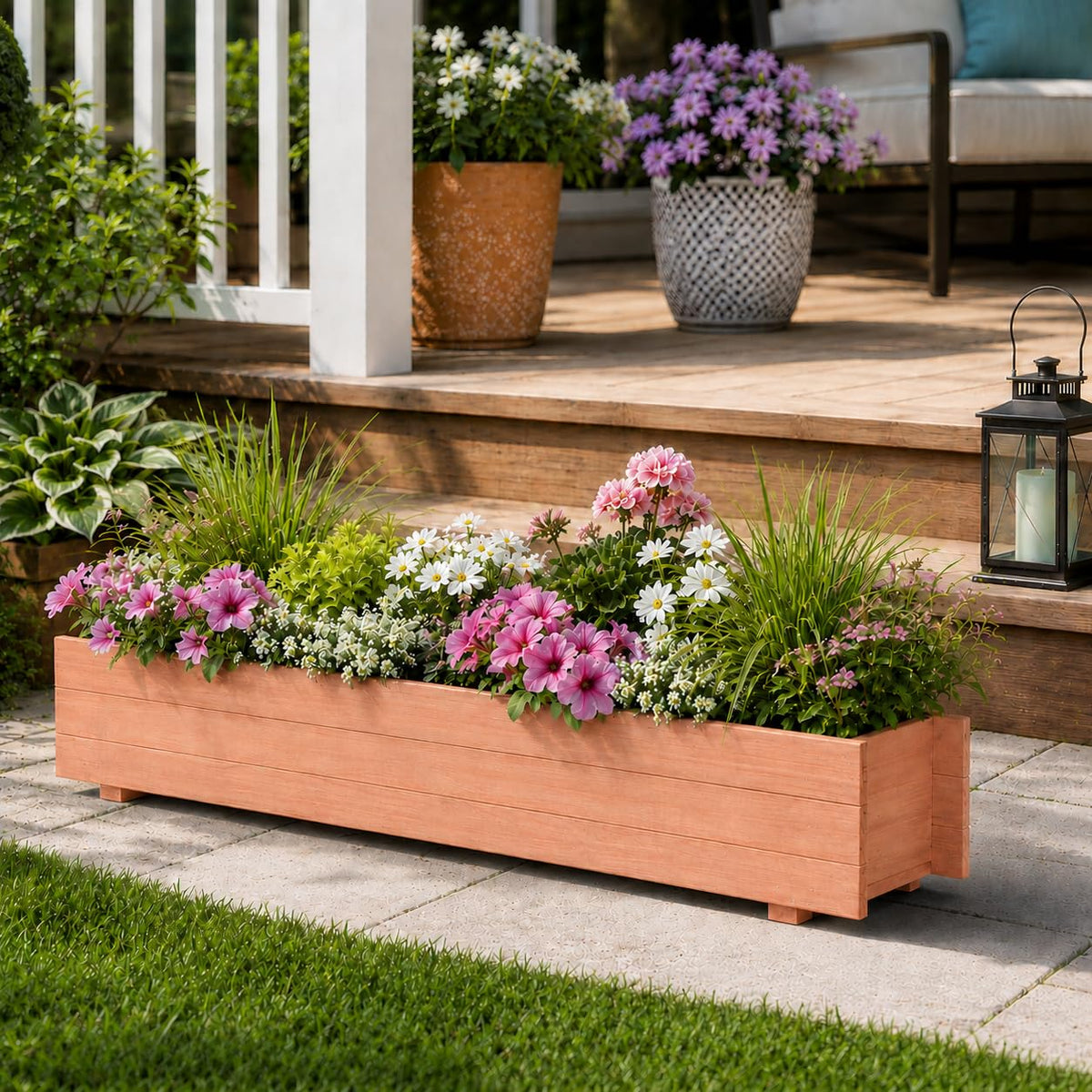 Raised Garden Bed Flower or Vegetable Planter (36" L X 7" W X 6.5" H)