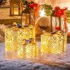 Lucktree Set of 3 Christmas Lighted Gift Boxes, 90 LED Light up Present Boxes with Bows
