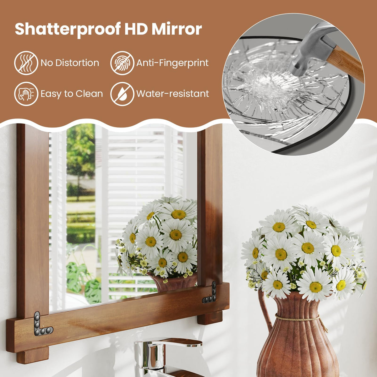 Lucktree Wood Framed Mirror