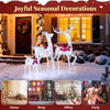Lucktree 3-Piece Christmas Lighted Iridescent Reindeer Family Set with 215 Cold White LED Lights and Ground Stakes